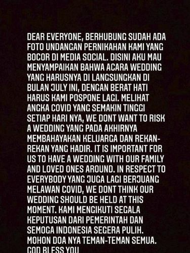 pernikahan boy william ditunda lagi