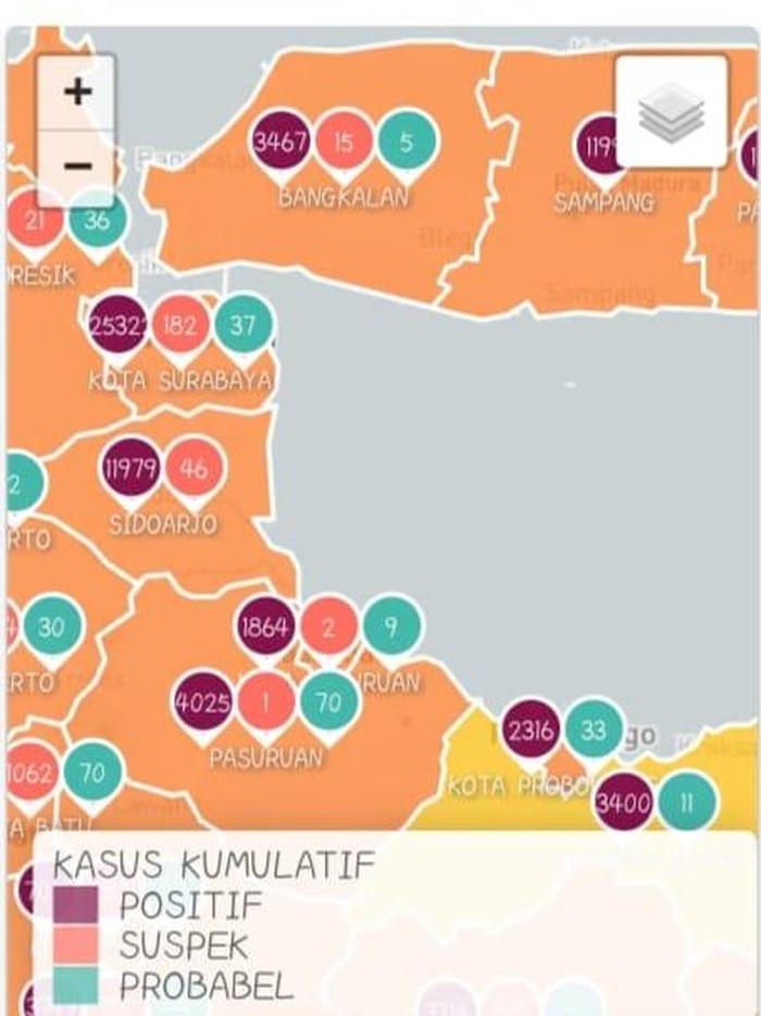 Ini Daftar Zona Merah COVID-19 di Jawa Timur