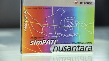 Ini adalah kotak kartu perdana Simpati Nusantara. Telkomsel merilisnya di tahun 1998.  Foto: dok Telkomsel
