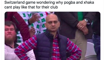 Fans Manchester United dan Arsenal gregetan karena Pogba dan Xhaka tidak tampil sama trengginas jika membela klub. Foto: Twitter