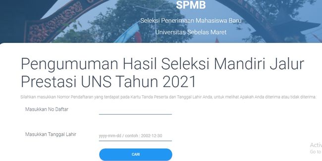 Pengumuman Seleksi Mandiri Uns 2021 Jadwal Link Dan Cara Cek