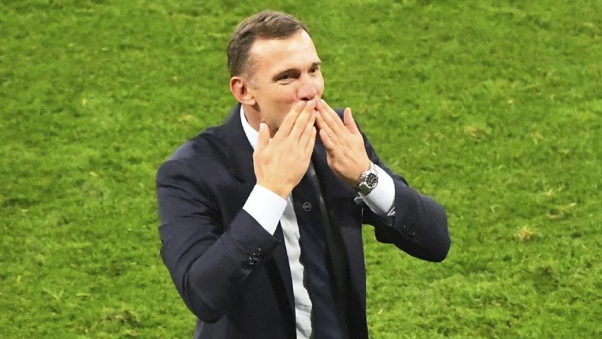 Andriy Shevchenko berharap fan Italia dukung Ukraina saat hadapi Inggris (Foto: Andy Buchanan/AP/Pool)