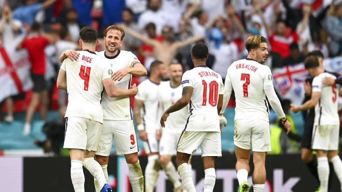 Inggris melangkah ke perempatfinal Euro 2020 usai mengalahkan Jerman. (Foto: AP/Andy Rain)
