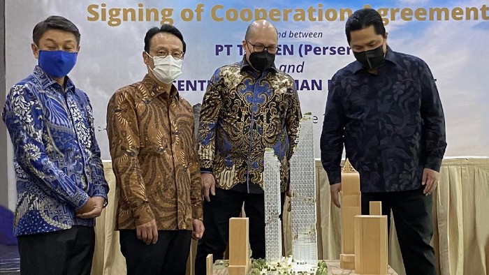 Maket gedung tertinggi di Jakarta milik Taspen.