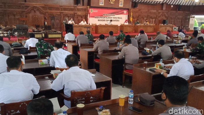 Rakor penanganan COVID-19 di Pemkab Klaten, Rabu (30/6/2021).