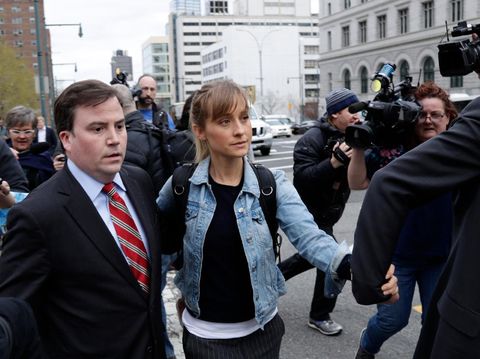 Allison Mack FILE - Allison Mack leaves Federal court in the Brooklyn borough of New York on April 24, 2018. Mack, an actress best known for playing a young Superman's friend, was sentenced to 3 years in prison for role in NXIVM sex-slave case. (AP Photo/Frank Franklin II, File)
