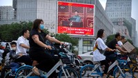 Presiden China Xi Jinping memberikan pidato politik pada perayaan 100 tahun Partai Komunis China di Beijing, Kamis (1/7/2021). Partai Komunis China adalah partai politik terbesar di negara tersebut. Dalam pidatonya, Xi menyatakan bahwa tidak ada lagi yang dapat mem-bully China.