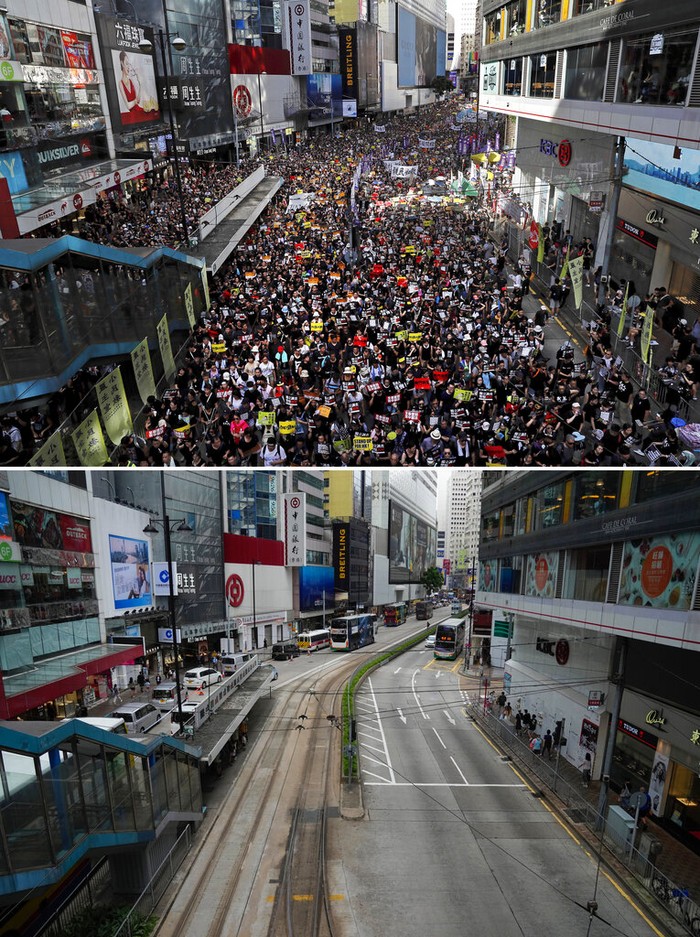 Hari Ini Dua Tahun yang Lalu di Hong Kong Dua tahun lalu, ribuan warga turun ke jalan memperingati penyerahan kembali Hong Kong sekaligus penolakan RUU Ekstradisi.