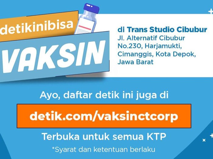 Masih Ada Slot Vaksin COVID di Trans Studio Mall Cibubur, Domisili Bebas!
