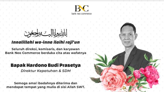 Direktur Kepatuhan PT Bank Neo Commerce Tbk., Hardono Budi Prasetya
