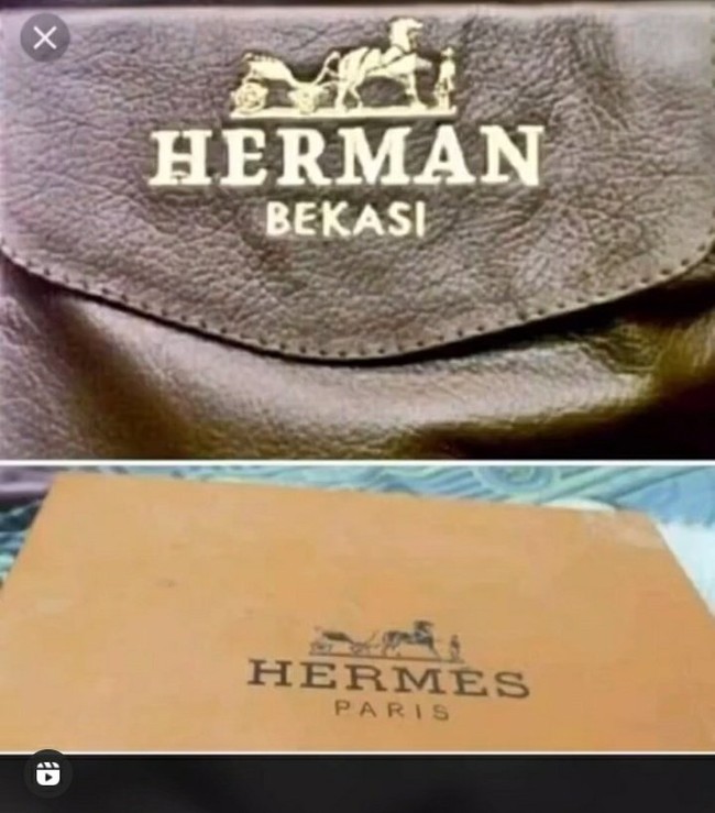 Beda tipis sama merek aslinya sih. Tapi kalau gini ya sama saja kan jadi gagal pamer deh.. Foto: Twitter/@nyanyawwie