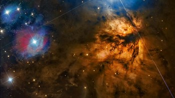 NGC 2024 juga dikenal sebagai Nebula Api karena cahaya oranye terangnya ditangkap dalam gambar ini oleh Steven Mohr dari Australia. Foto: Royal Observatory Greenwich Astronomy Photography 2021