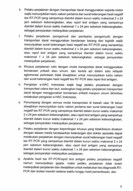 Surat Edaran-Kasatgas Nomor 14 Tahun 2021 Tentang Ketentuan Perjalanan Orang Dalam Negeri Dalam Masa Pandemi Corona Virus Disease