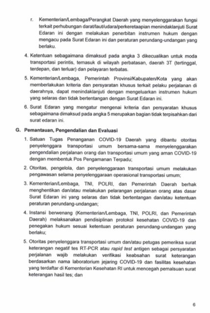 Surat Edaran-Kasatgas Nomor 14 Tahun 2021 Tentang Ketentuan Perjalanan Orang Dalam Negeri Dalam Masa Pandemi Corona Virus Disease
