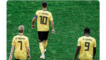 Sedangkan generasi emas Belgia yang dipenuhi pemain-pemain hebat kembali gagal dan mulai kehabisan waktu. Foto: Twitter