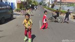 PPKM Darurat Bikin Jalur Protokol Cianjur Jadi Lahan Bermain Anak