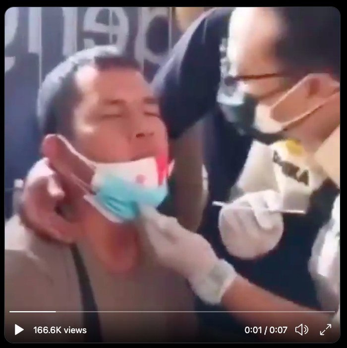 Video viral petugas swab test cium pria yang dilayaninya. (Dok Istimewa)