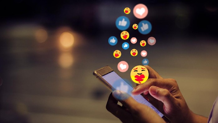Young woman using smart phone,  concept social, media, care,