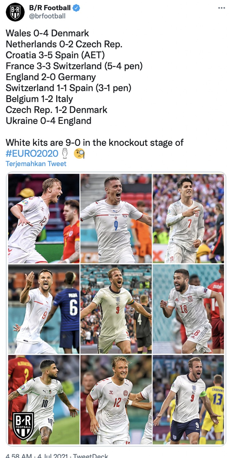 Jersey Putih Bikin Hoki di Euro 2020