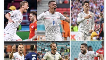 Tercatat di fase gugur Euro 2020, ada sembilan tim yang pakai jersey putih dan menang. Foto: Internet