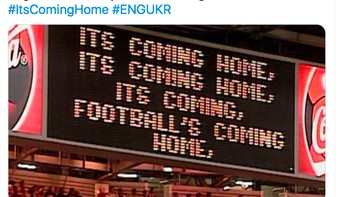 Its coming home banyak didengungkan netizen dengan harapan Inggris bisa juara Eropa kali ini. Foto: Twitter
