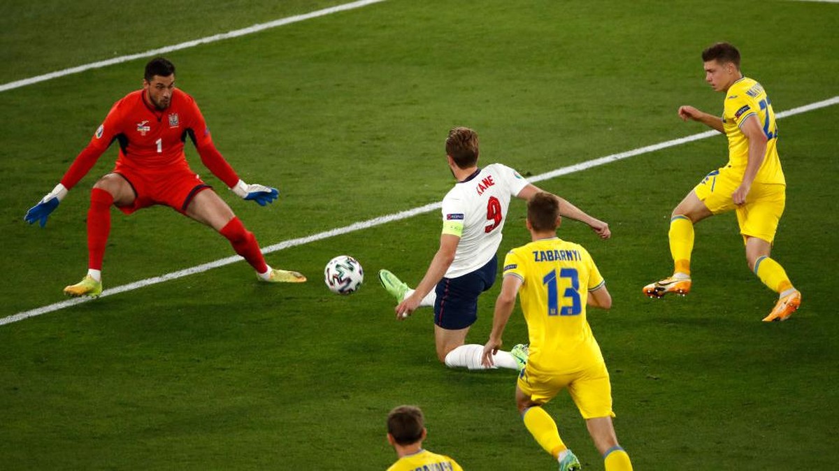 Inggris unggul 1-0 atas Ukraina di babak pertama perempatfinal Euro 2020 berkat gol Harry Kane (Foto: Getty Images/Alessandro Garafallo - Pool)