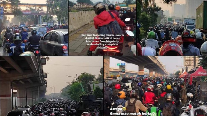 Kemacetan di sejumlah ruas jalan di Jakarta imbas penyekatan PPKM darurat