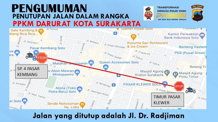 Penutupan Jalan Radjiman Solo