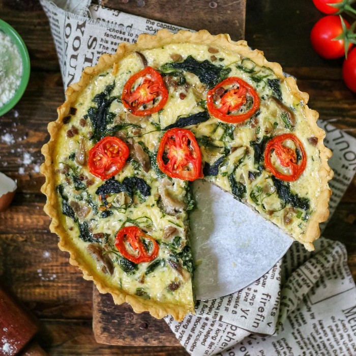 Resep Quiche Bayam dan Jamur Resep Quiche Bayam dan Jamur