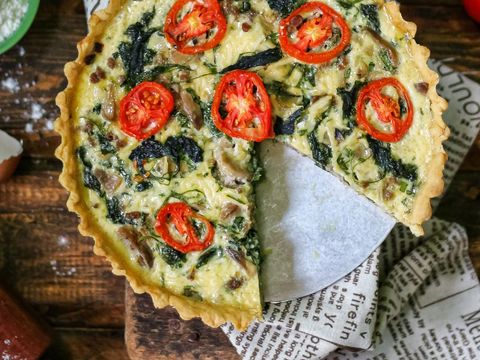 Resep Quiche Bayam dan Jamur