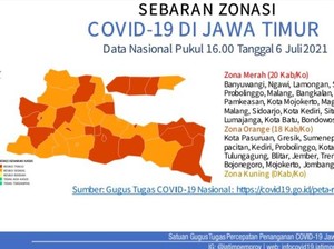 Ini 20 Kabupaten/Kota di Jatim yang Jadi Zona Merah COVID-19