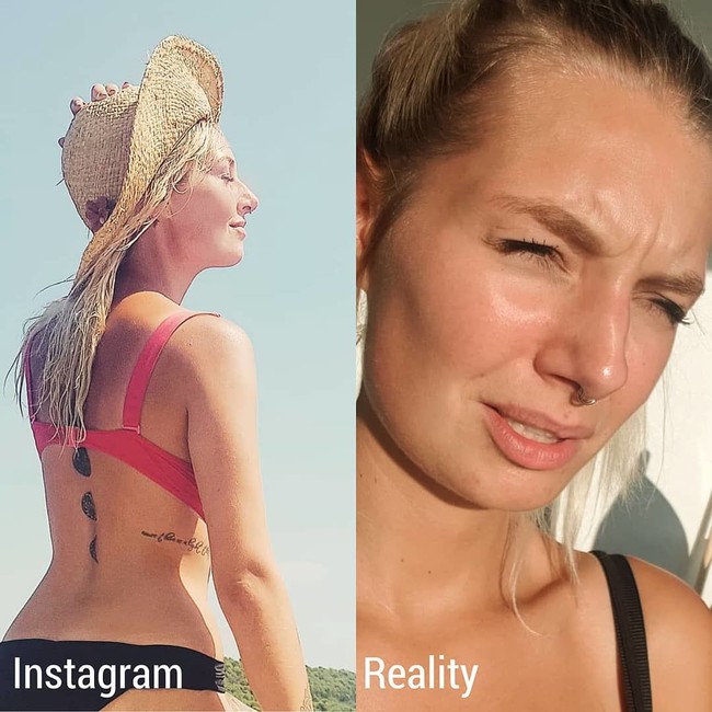 Ekspresi di dalam foto memang tak selalu indah dan sama seperti realitanya. Aslinya sih yaa... nilai sendiri deh.. Foto: Instagram.com/the_truth_is_not_pretty