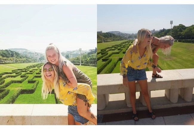 Pose yang lagi kekinian biar terlihat akrab tapi membutuhkan effort yang lumayan. Asal jangan sampai terpeleset jatuh saja sih.. Foto: Instagram.com/the_truth_is_not_pretty