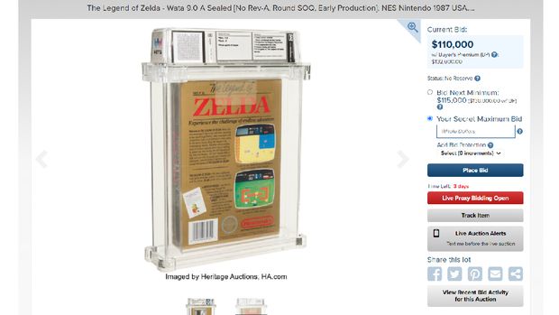 Cartridge Legend of Zelda langka dilelang