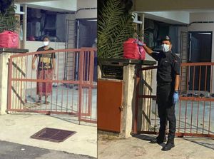 Polisi Ini Antarkan Makanan untuk Buruh Pabrik yang Minta Tolong Karena Kelaparan