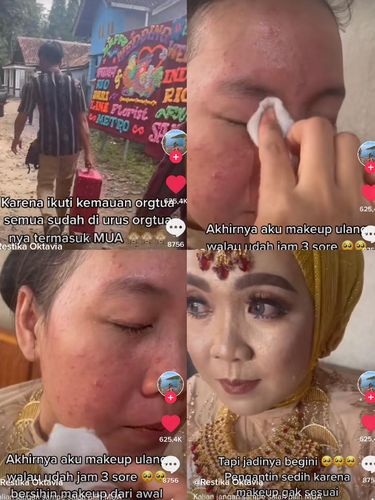 Viral pengantin wanita yang salah pilih MUA saat hari pernikahan.