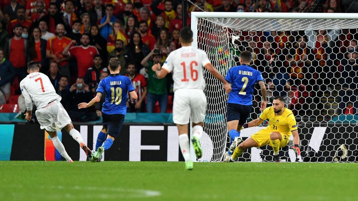 Italia vs Spanyol imbang 1-1. Pertandingan ke perpanjangan waktu (Foto: Getty Images/Justin Tallis - Pool)