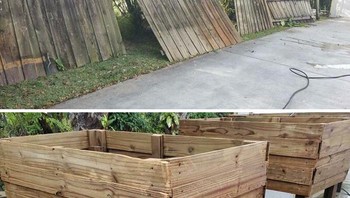 Kayu pagar yang terbuang diubah menjadi kotak untuk taman. Foto: dok Bored Panda