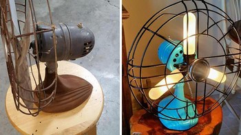 Kipas angin tua kini menjadi lampu cantik. Foto: dok Bored Panda
