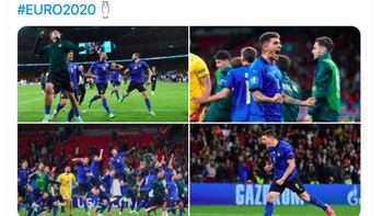 Italia memang sedang sangat bagus performanya, 33 kali laga tanpa kalah dan melaju ke final Euro 2020. Foto: Twitter