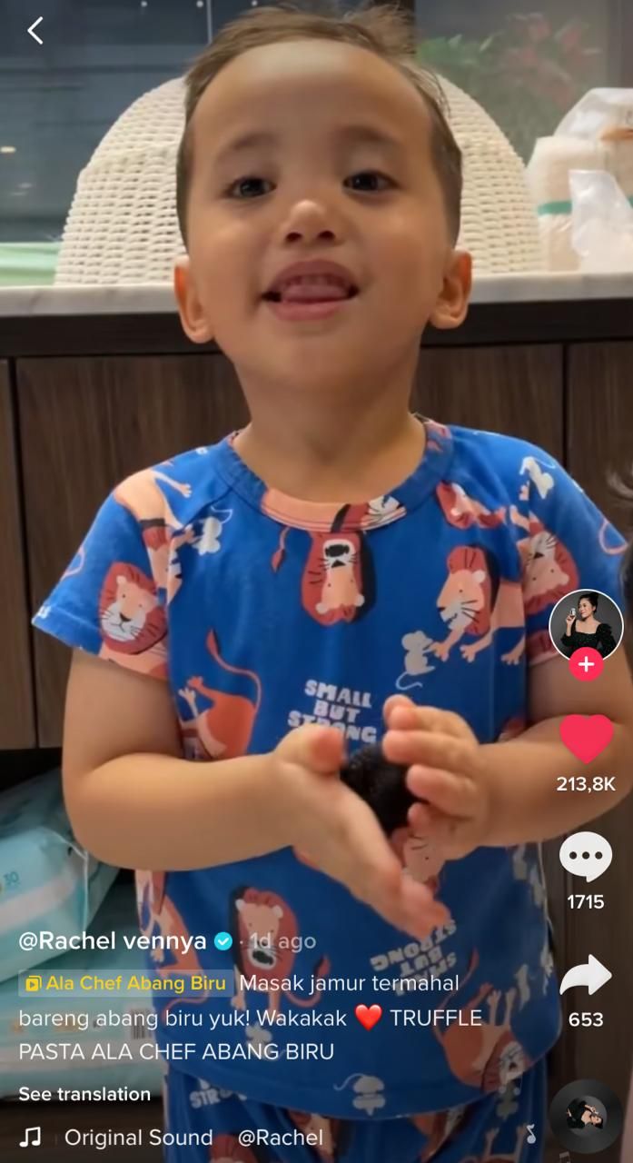 Mewah! Anak Rachel Vennya Bikin Pasta Berbahan Jamur Puluhan Juta