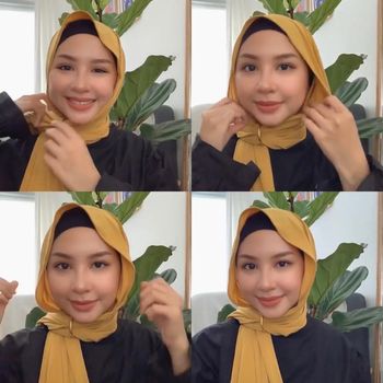 Tutorial hijab pashmina jersey.