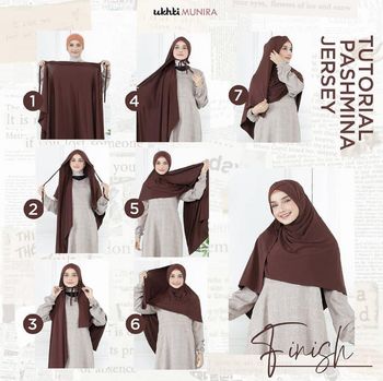 Tutorial hijab pashmina jersey.
