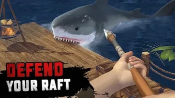 Raft Survival: Ocean Nomad merupakan game Android simulasi yang menawarkan petualangan mencekam di tengah laut. Cerita awalnya, pemain sedang dalam perjalanan ke suatu tempat menaiki pesawat terbang, kemudian terjadi sebuah kecelakaan. Foto: (Google Play Store).