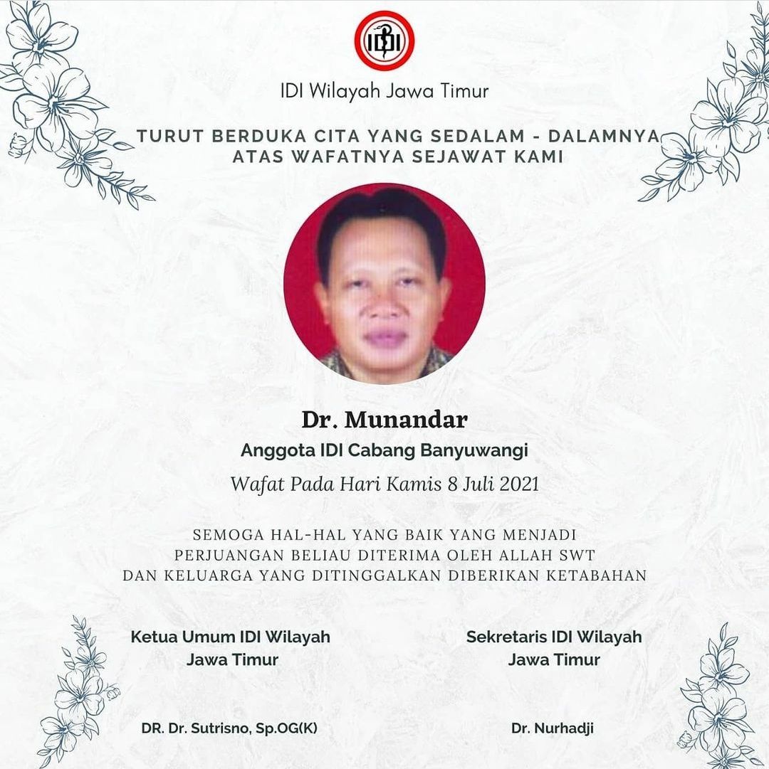Dokter di Jatim Meninggal Terpapar COVID-19