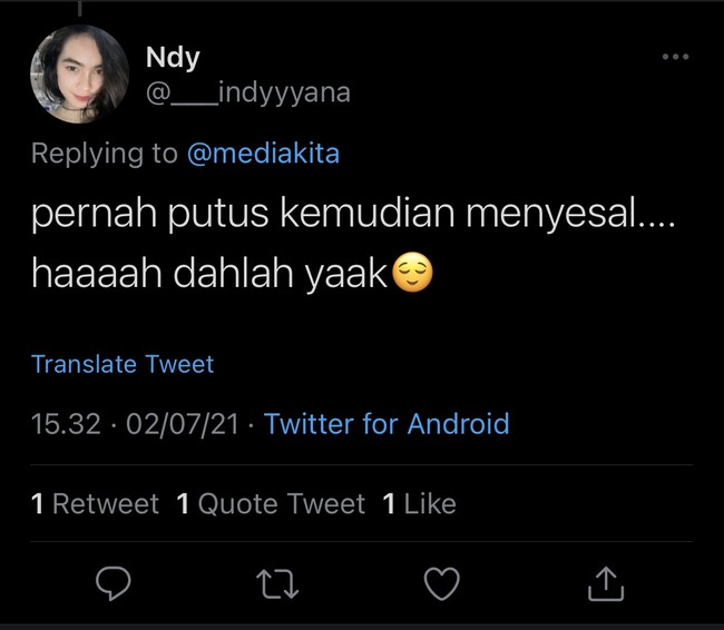 Siapa yang senasib dan pernah ngalamin hal ini juga? Kalau sudah jadi kenangan, sekarang saatnya untuk move on dan cari yang baru. Foto: Twitter/@_indyyyana