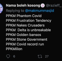 Ketika PPKM menjadi sebuah judul film. Kalau kayak gini sih udah bisa dijadiin film seri ya? Foto: Twitter/@razieff_