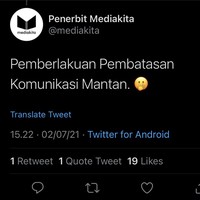 Singkatan PPKM buat para single yang masih suka berkomunikasi sama mantan nih. Biar cepat move on, mending ucapkan selamat tinggal pada mantan deh.. Foto: Twitter/@mediakita
