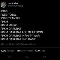 Kurang lebih begini jadinya kalau PPKM bermutasi dan digabungkan dengan judul film. Ada-ada saja memang ulah netizen Indonesia. Foto: Twitter/@makmummasjid