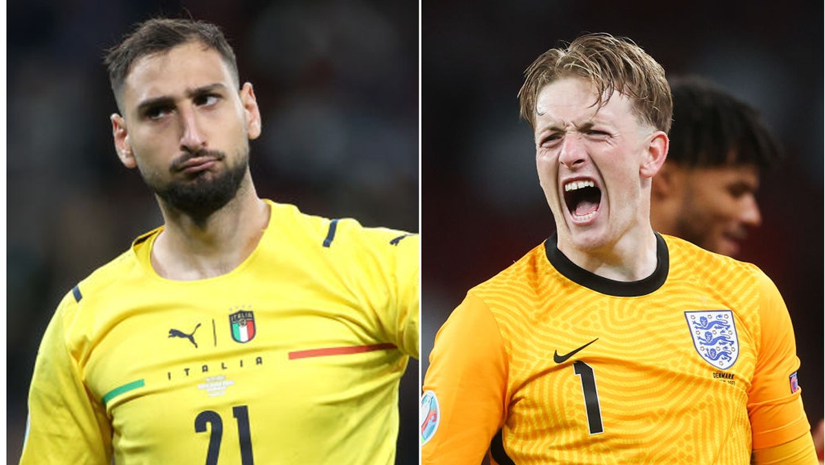 Gianluigi Donnarumma vs Jordan Pickford. Foto: Olahan (Getty Images)